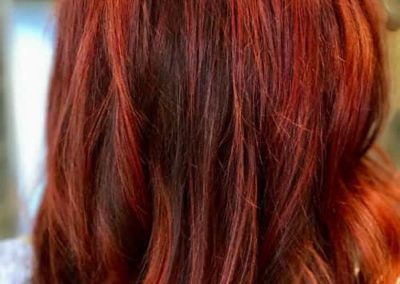 Red: vibrant Red Single process hair color